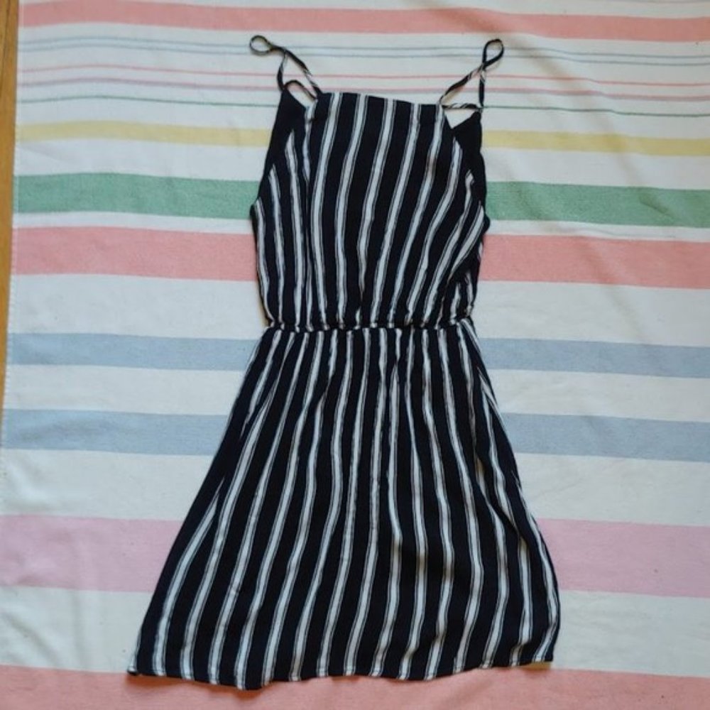 Forever 21 Black and White Striped Mini Dress